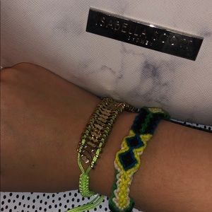 Neon green diamond embellished bracelet